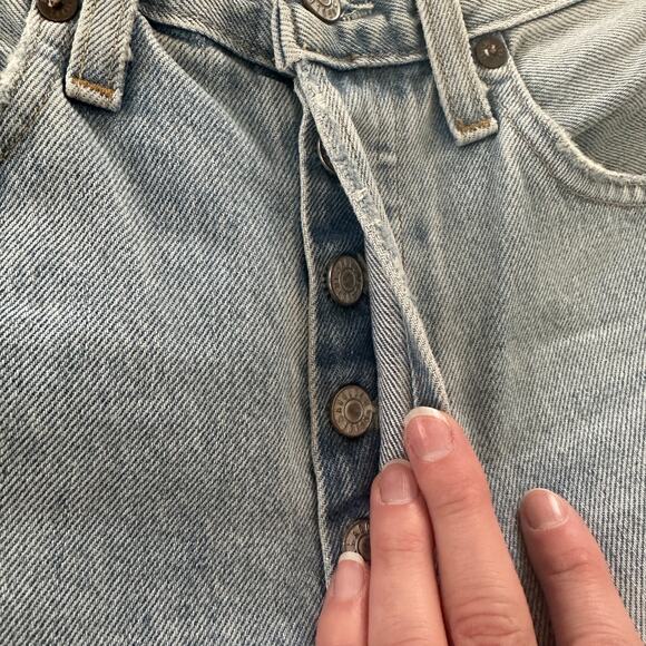 AGOLDE Riley High Rise Straight Crop Jean Clear Skies Distressed - Picture 5 of 9